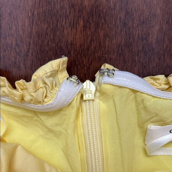 Commense Midi Bustier Strapless Yellow Dress with Front Slit, Size XS - Picture 15 of 16